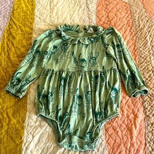 Kate Quinn Girls Green Romper Onsie